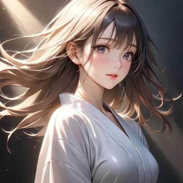 風に舞う浴衣の少女