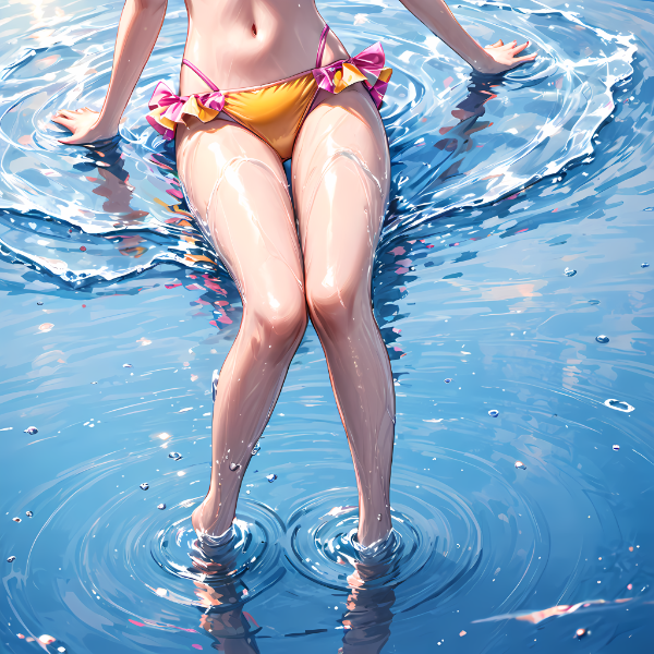 浅瀬で休憩