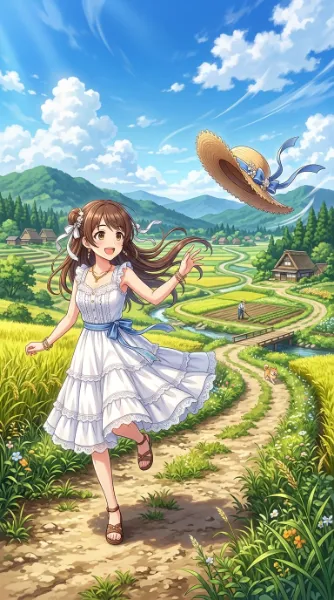 風に舞う麦わら帽子を追いかけて