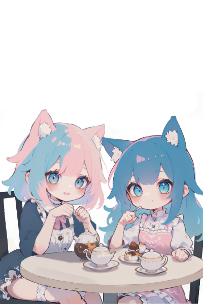 午後のティータイム（背景真っ白という名の手抜き）