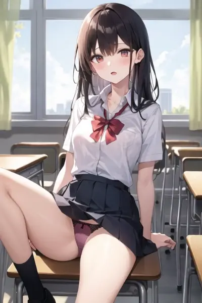 練習(教室内パンチラ)