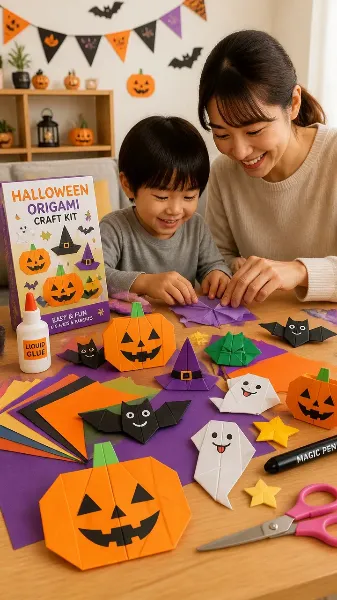 親子で作るハロウィン折り紙
