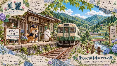 山の駅で待つ優しい旅の始まり