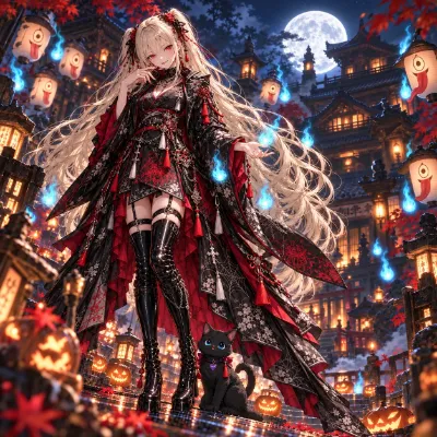 月夜の妖怪祭と金髪の吸血姫