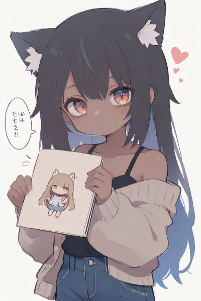 見てと言わんばかりに何か持ってる