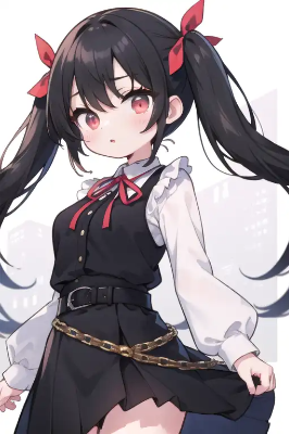 黒髪ツインテール