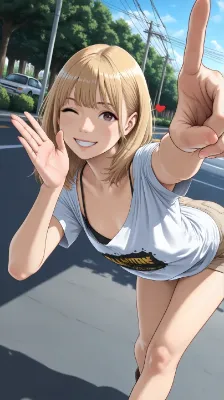 ヒッチハイカーの女性