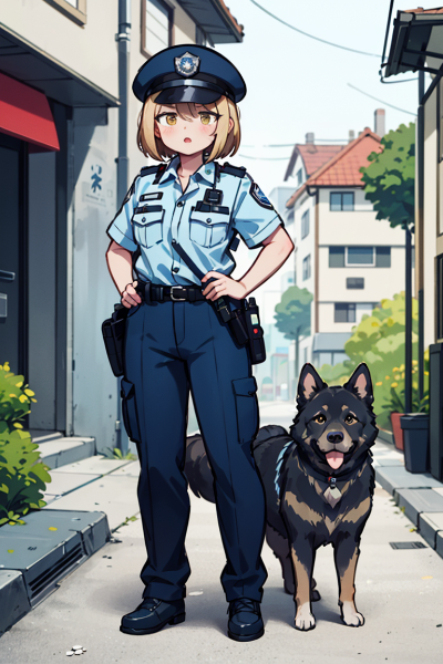 婦警さんと犬