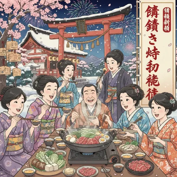 すき焼きで初詣