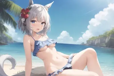 ウマ耳少女のビキニ