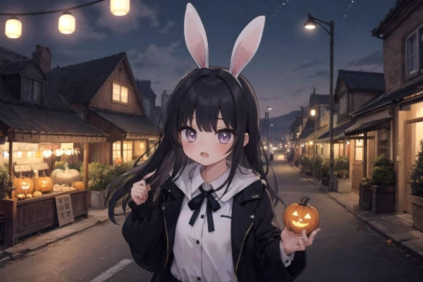 女の子とハロウィン