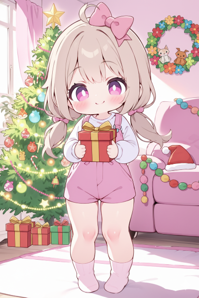 プレゼントを抱える女の子