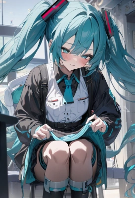 恥ずかしがるミクちゃん