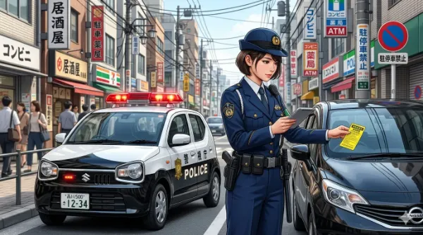 街角の凛々しい女性警官