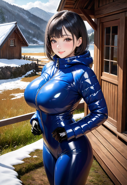 巨乳ダウンスーツ