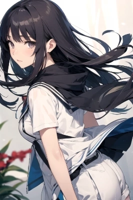 黒髪ロングの女の子