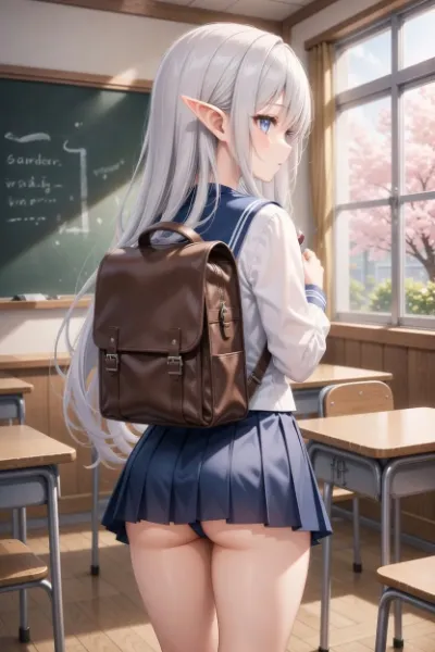 お尻(学生エルフ)