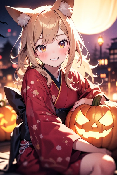 ハロウィンを楽しむ狐さん２