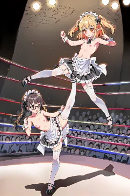 トップレス格闘メイドさん