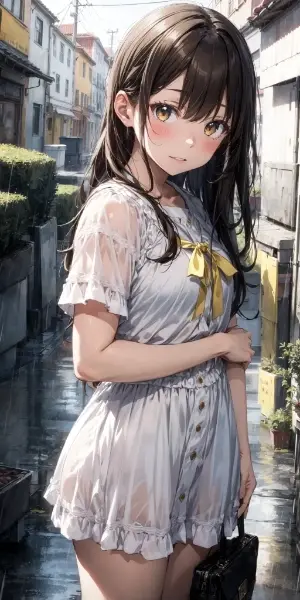 黄色いリボンの女の子