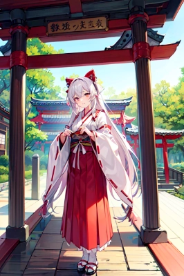 神社と巫女さん