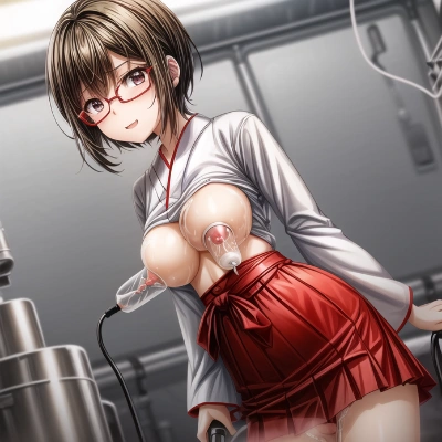 乳機に掛けられた眼鏡巫女ちゃん