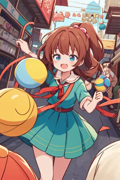 風船少女の街角冒険