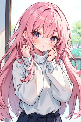 ピンク髪の女の子