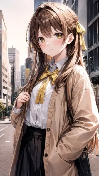 黄色いリボンの女の子