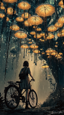 重力を忘れた傘たち／スマホ壁紙アーカイブ