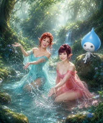 エルフの水浴び