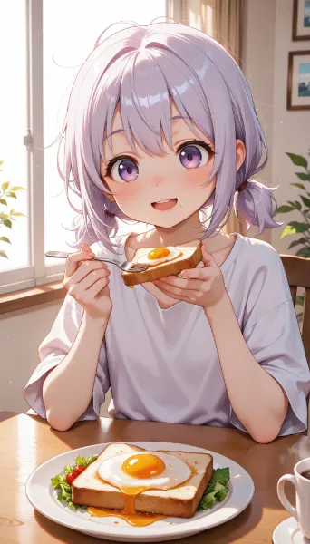 目玉焼きトースト♡