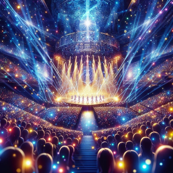 アイドルステージのイルミネーション