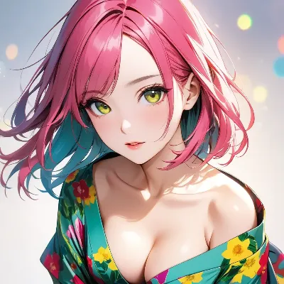 虹色の髪を持つ美少女