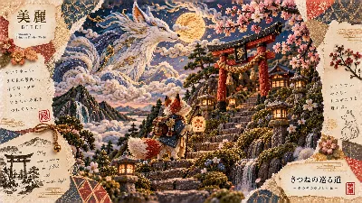 白狐が導く夢の参道