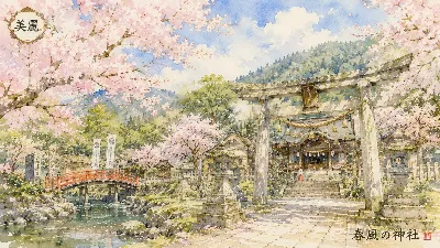 桜舞う古神社で祈る春のひととき