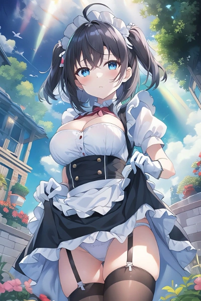 メイド服 x たくし上げ