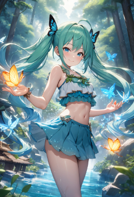 ミクと魔法の森の氷の蝶