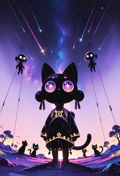 星降る夜の猫巫女の儀式