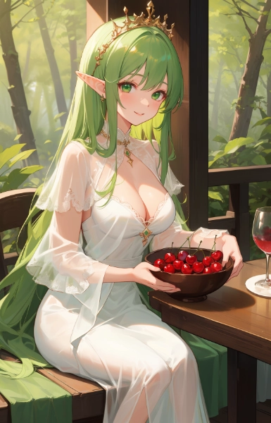 エルフさんさくらんぼ狩り