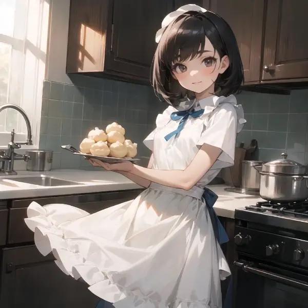 黒髪＆ブロンド・シュークリームを作った