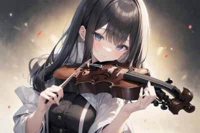 バイオリンを弾く少女