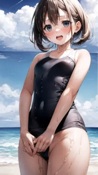 海と水着と女の子