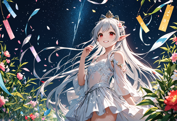 星降る夜に微笑む白銀の妖精