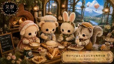 ぬいぐるみたちの空のパン屋物語