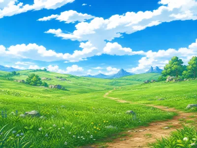 AIの餌を手描きした上で生成した画像　草原