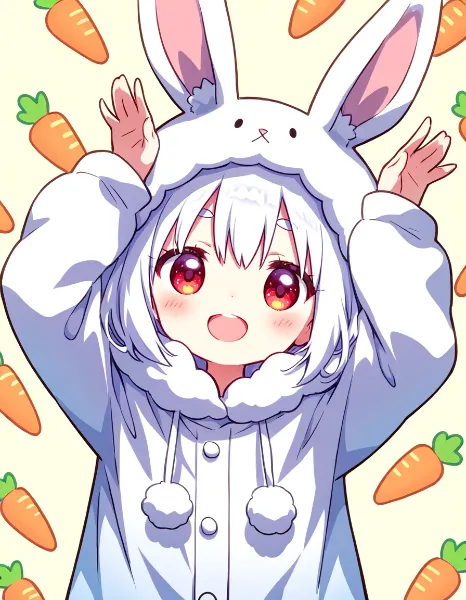 モコモコうさ耳パーカーだぁ～♪