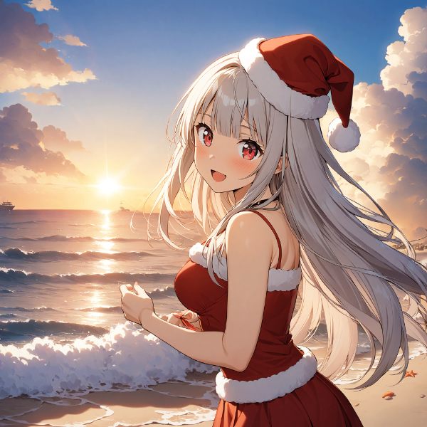 ビーチでクリスマス