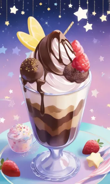 チョコレートサンデーとフルーツサンデー