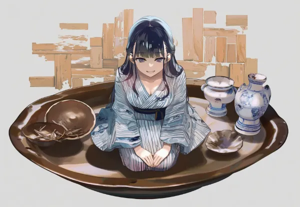 壊れた陶器と少女